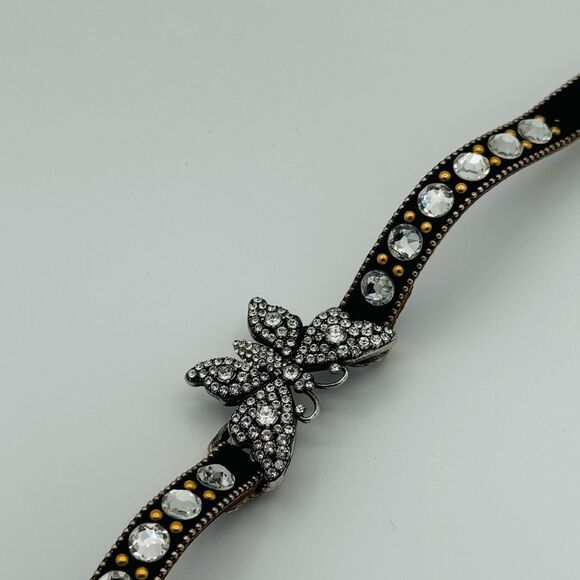 Gucci Butterfly Crystal Studded Bracelet Leather - Picture 10 of 13